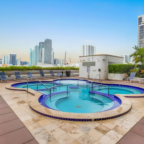 Unwind in the building's hot tub