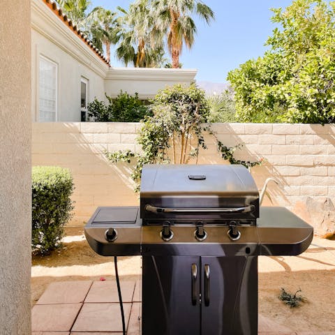 Fire up the grill and dine outdoors on your private patio