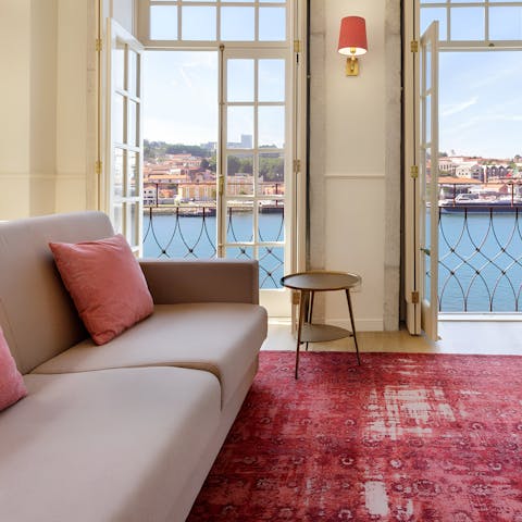 Admire the beautiful River Douro vistas from the Juliet balconies