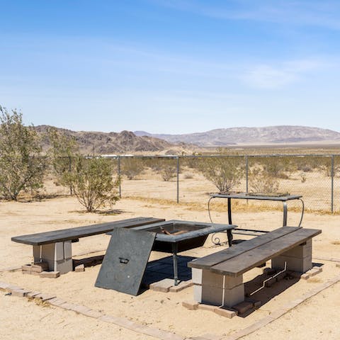 Light the fire pit and stay up looking at the stars