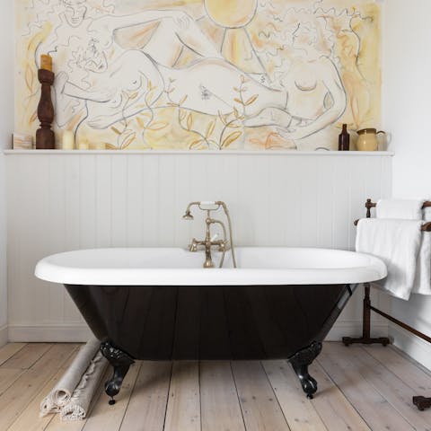 Soak in the roll top bath for the ultimate way to unwind