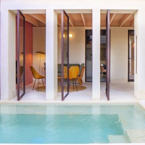 Take a dip in the private pool or soak up the sun