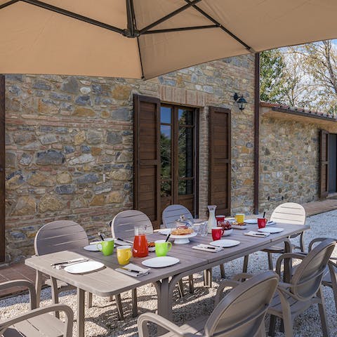 Pop open some prosecco and serve up a delicious alfresco feast on the terrace