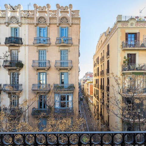 Take in stunning views of your neighbourhood's architecture from the Juliet balcony