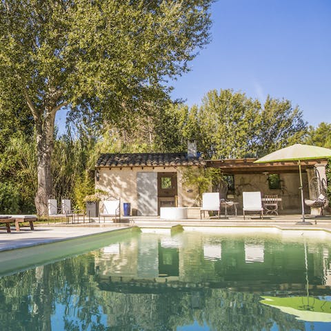 Dip into the impasto speckled pool