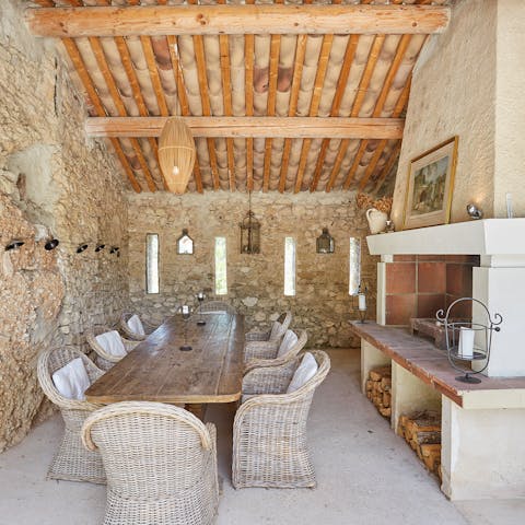 Prepare a family barbecue in the converted grange