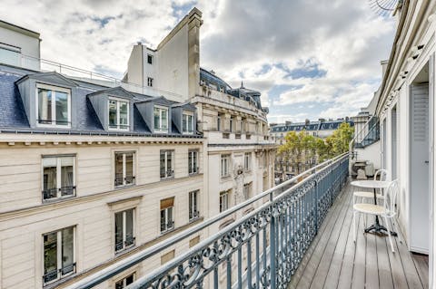 Savour a fresh café au lait on the sprawling terrace