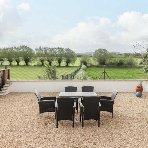 Admire the country views from the garden