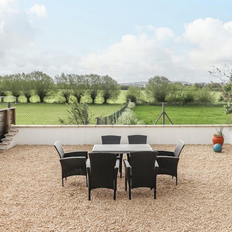 Admire the country views from the garden