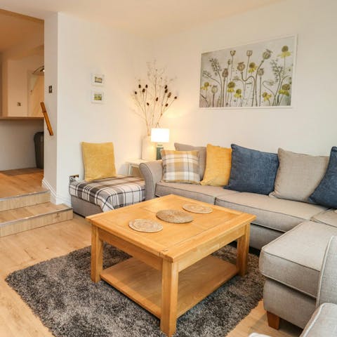 Rest weary feet in the living area