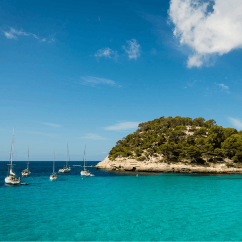 Walk down to Playa de Binibeca Nou for sea swimming and coastal dining
