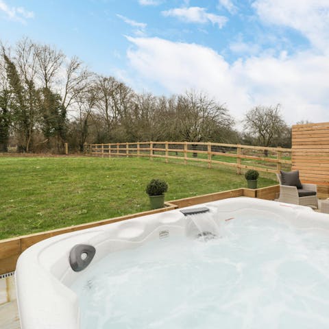 Relax in the hot tub after a busy day of sightseeing