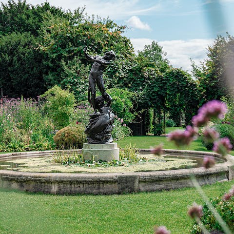 Visit London Zoo in Regent's Park, just under a ten-minute ride or thirty-minute walk away