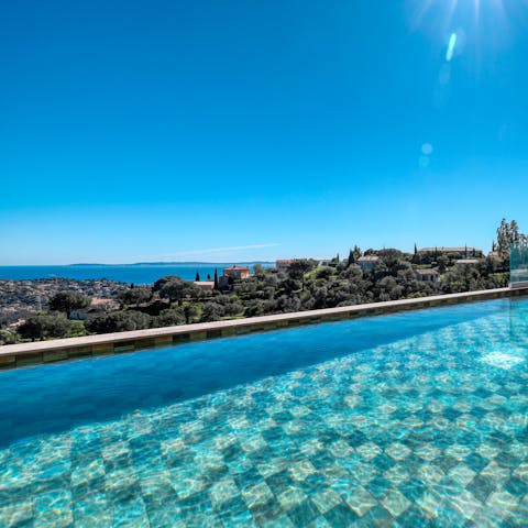 Cool off from the sun with a dip in the private pool