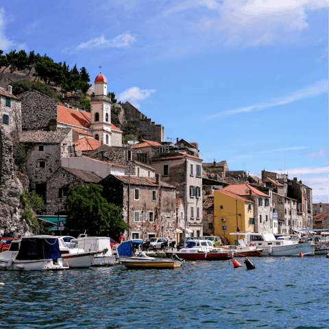 Drive ten minutes west to the coastal city of Šibenik