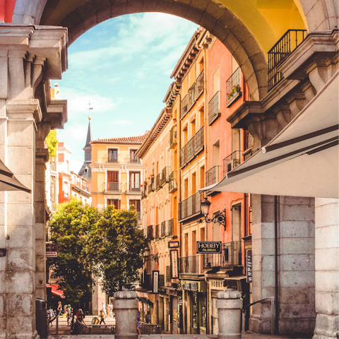 Explore the historic streets of central Madrid