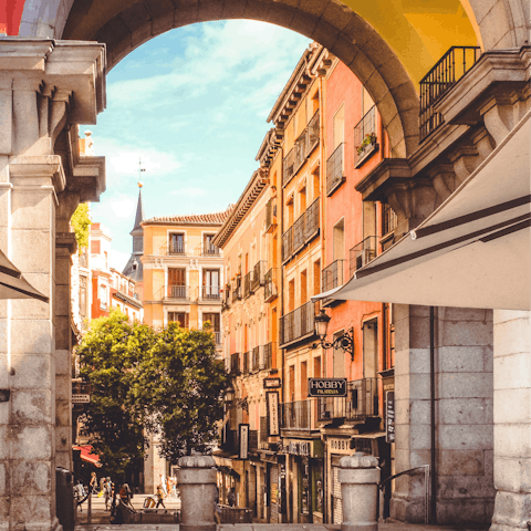 Explore the historic streets of central Madrid