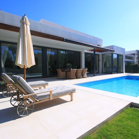Lie back on a lounger or swim leisurely lengths in your private pool