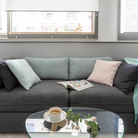 Relax and unwind in the stylish living room