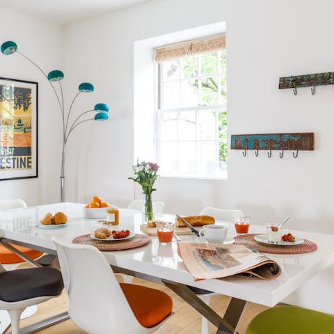 The modern dining area