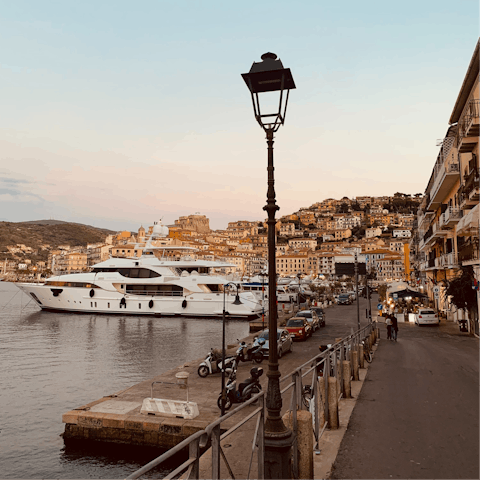Take a stroll around the picturesque Porto Santo Stefano, about a ten-minute drive away
