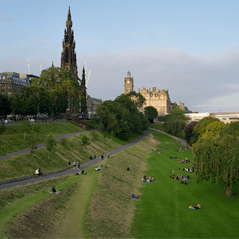 Spend your mornings strolling through the Princess Street Gardens, four-minutes from home