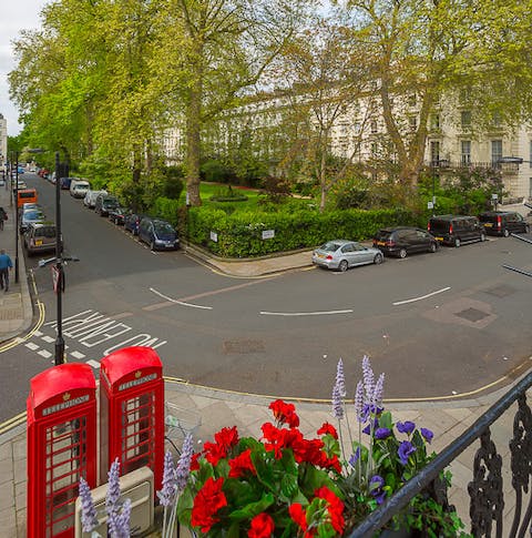 Enjoy beautiful views onto the square