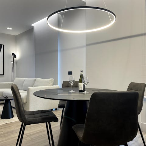 Unwind in the apartment's elegantly designed living space