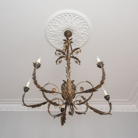The gorgeously period chandelier