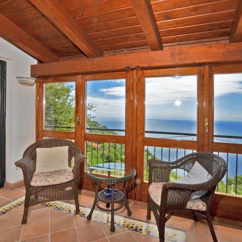 Gaze out over the sea from the kitchen's picture windows