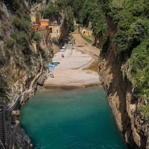 Visit the stunning Fiordo di Furore, a twenty-minute walk away