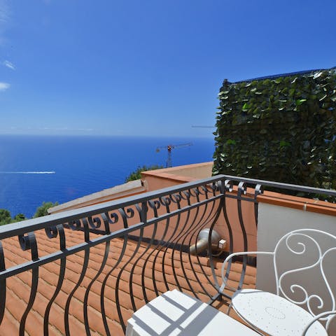 Enjoy your morning coffee on the main bedroom's balcony