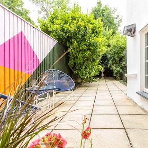 Enjoy drinks in the private garden at the end of the day