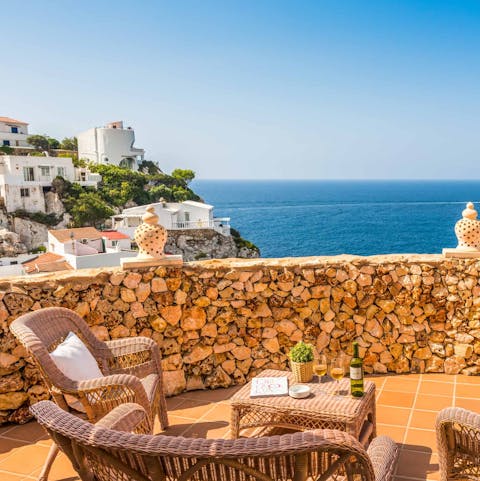 Open a bottle of wine and watch the world go by from the balcony
