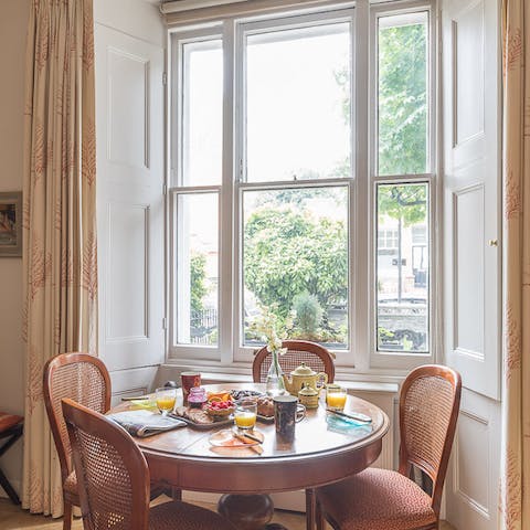 Start your day with breakfast in the bright dining area