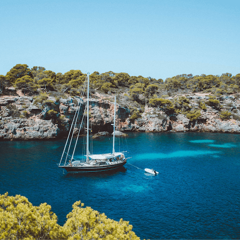 Charter a boat in nearby Palma and relax on the Balearic Sea for a day