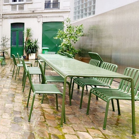 Take your morning coffee and croissant to the courtyard and eat alfresco