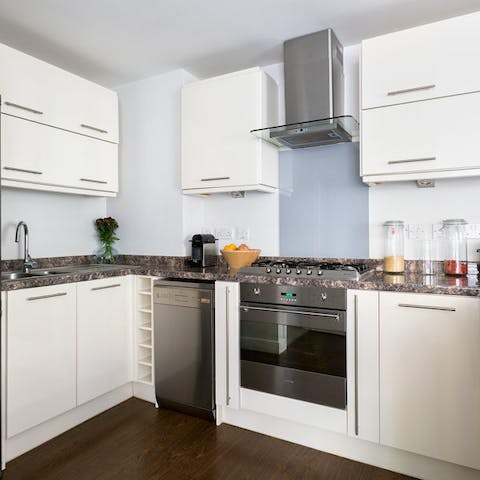 Cook a meal in the great kitchen