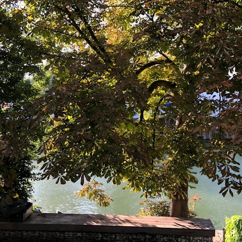 Enjoy views of the Seine from the terrace