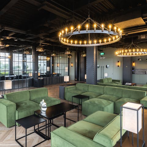 Unwind or catch up on emails in the shared lounge