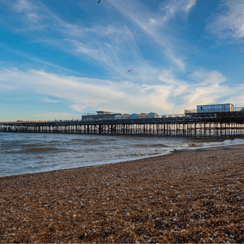 Wander along the seafront to Hastings, a fifteen-minute walk away
