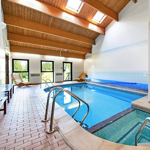Go for a swim in the shared indoor pool after a game of tennis