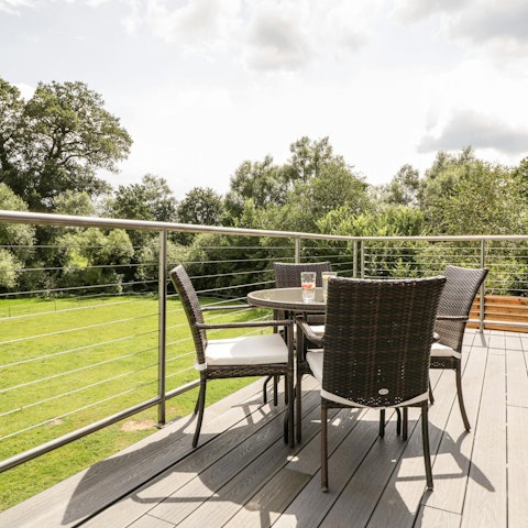 Enjoy beautiful views while relaxing on the balcony