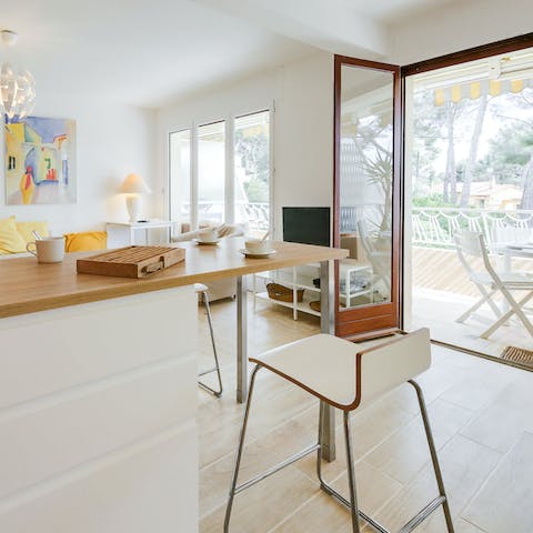 Open up the French doors for inside-outside living