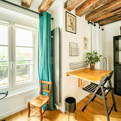 Catch up on work at the convenient desk