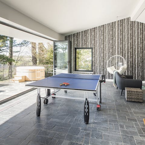 Challenge your family to a table tennis competition