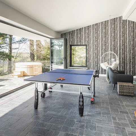 Challenge your family to a table tennis competition