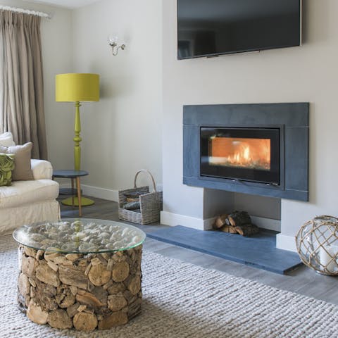 Get toasty in front of the fire on chilly evenings
