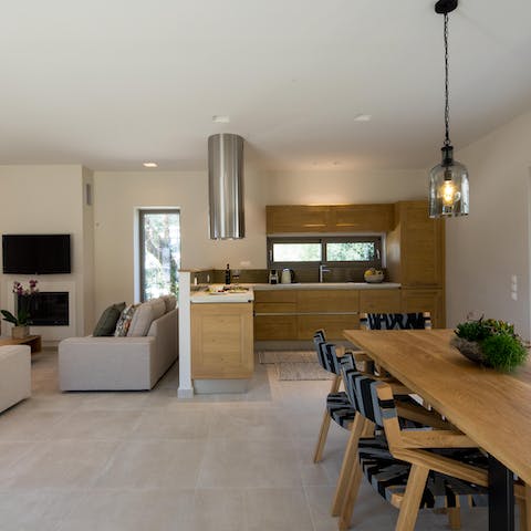 Make yourself right at home in the contemporary, clean-lined living space