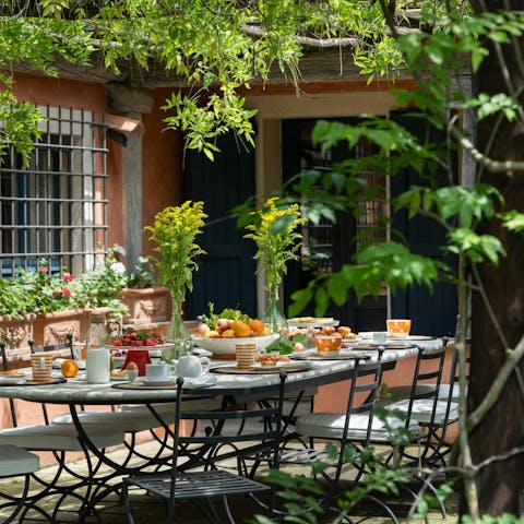 Savour fresh local produce served on the terrace